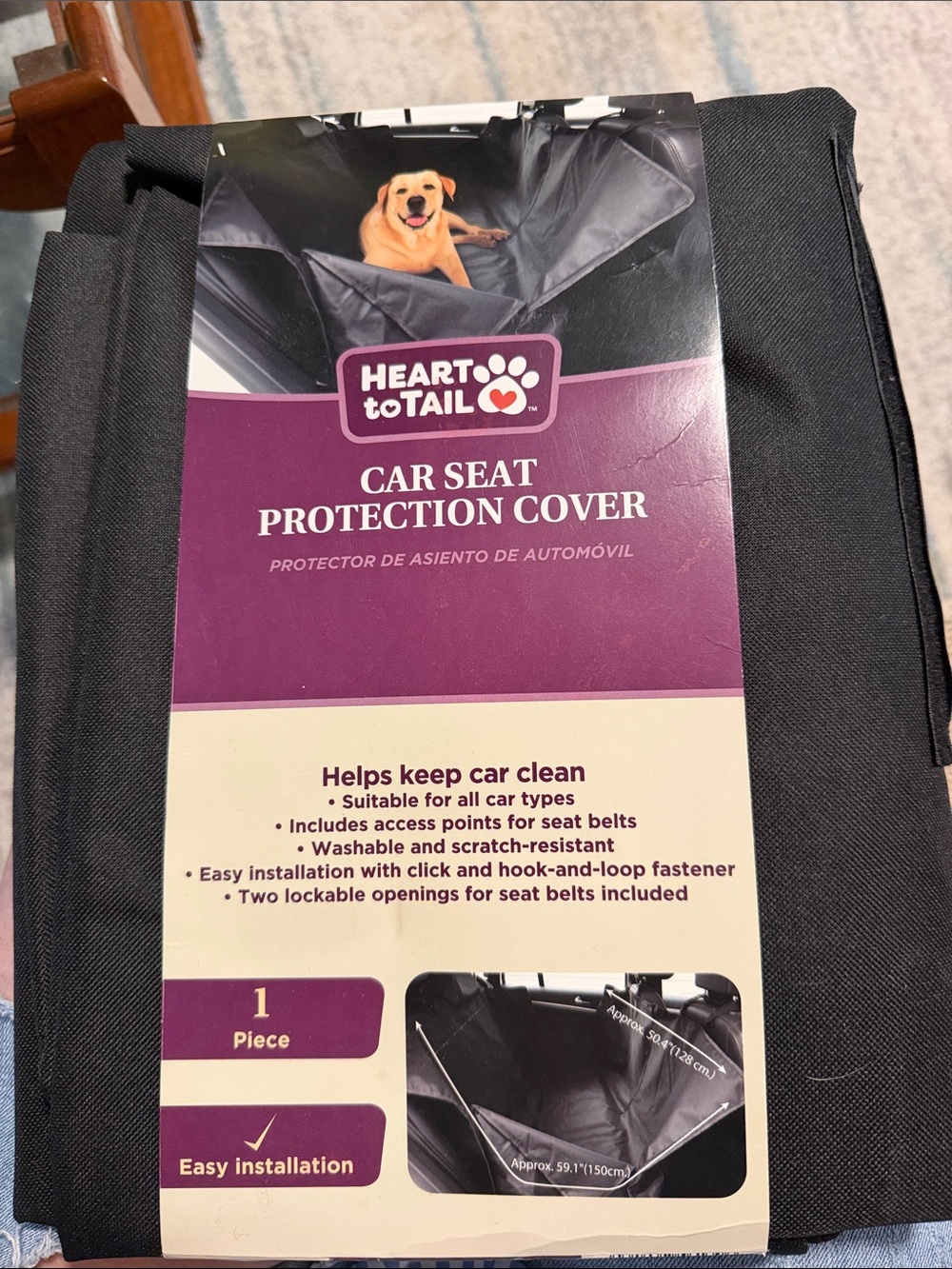 Pets Black Car Seat Protection Cover